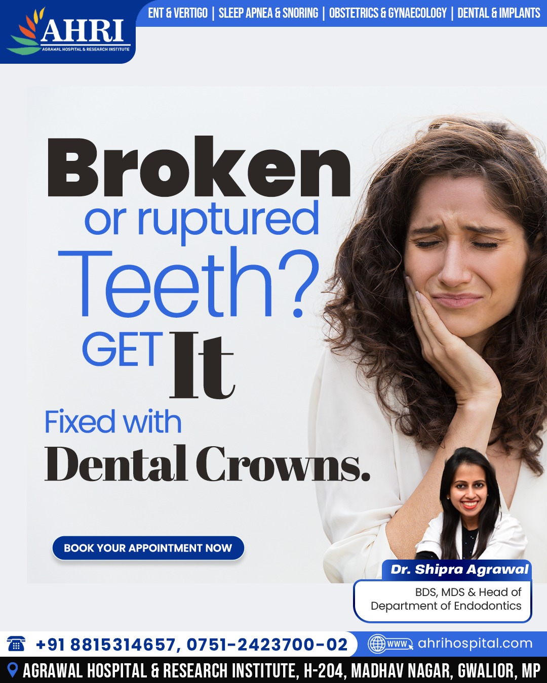 Broken or Ruptured Teeth: Causes, Symptoms, Treatment and Dental Crowns